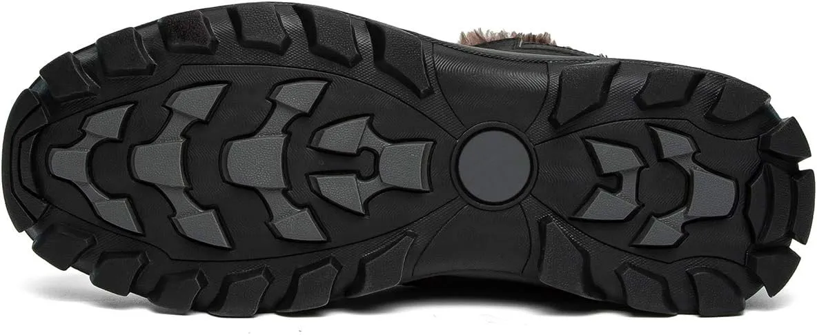 Men's Hiking Boots Winter Warm Fur Lined Snow Boots Backpacking Boots for Men