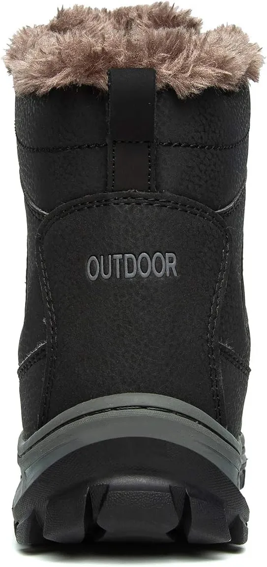 Men's Hiking Boots Winter Warm Fur Lined Snow Boots Backpacking Boots for Men
