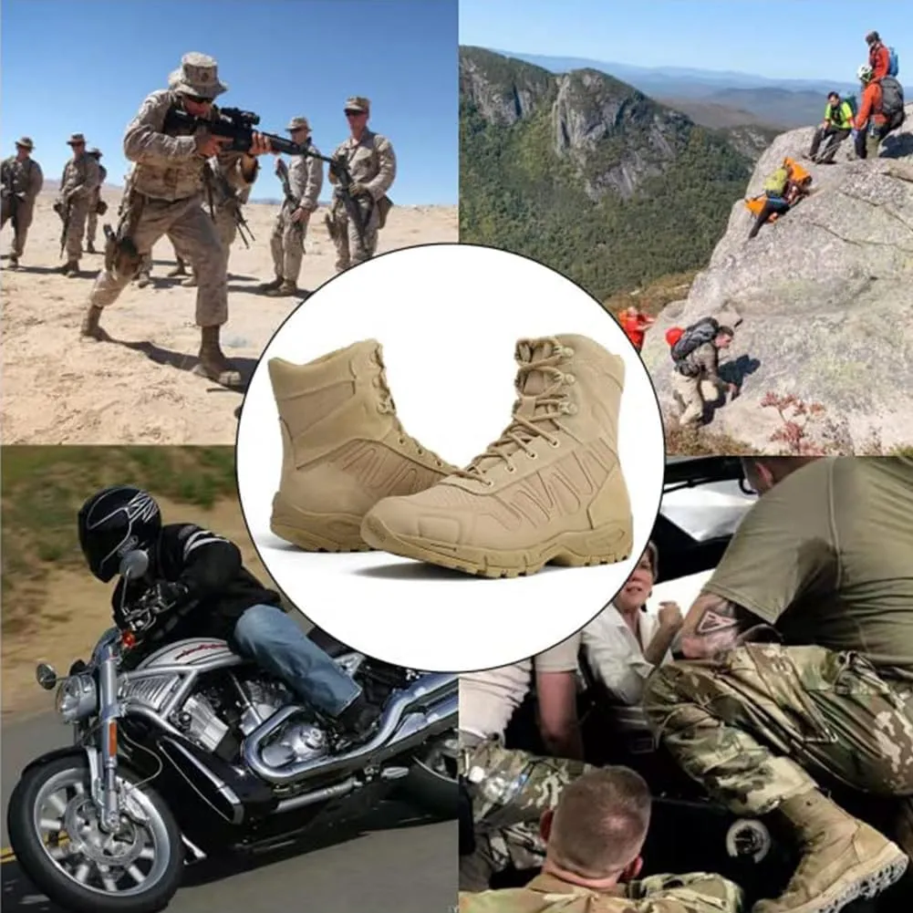 Men's Military Tactical Boots - Lightweight and Durable Work Boots for Outdoor, Combat, Jungle, Hiking, Backpacking