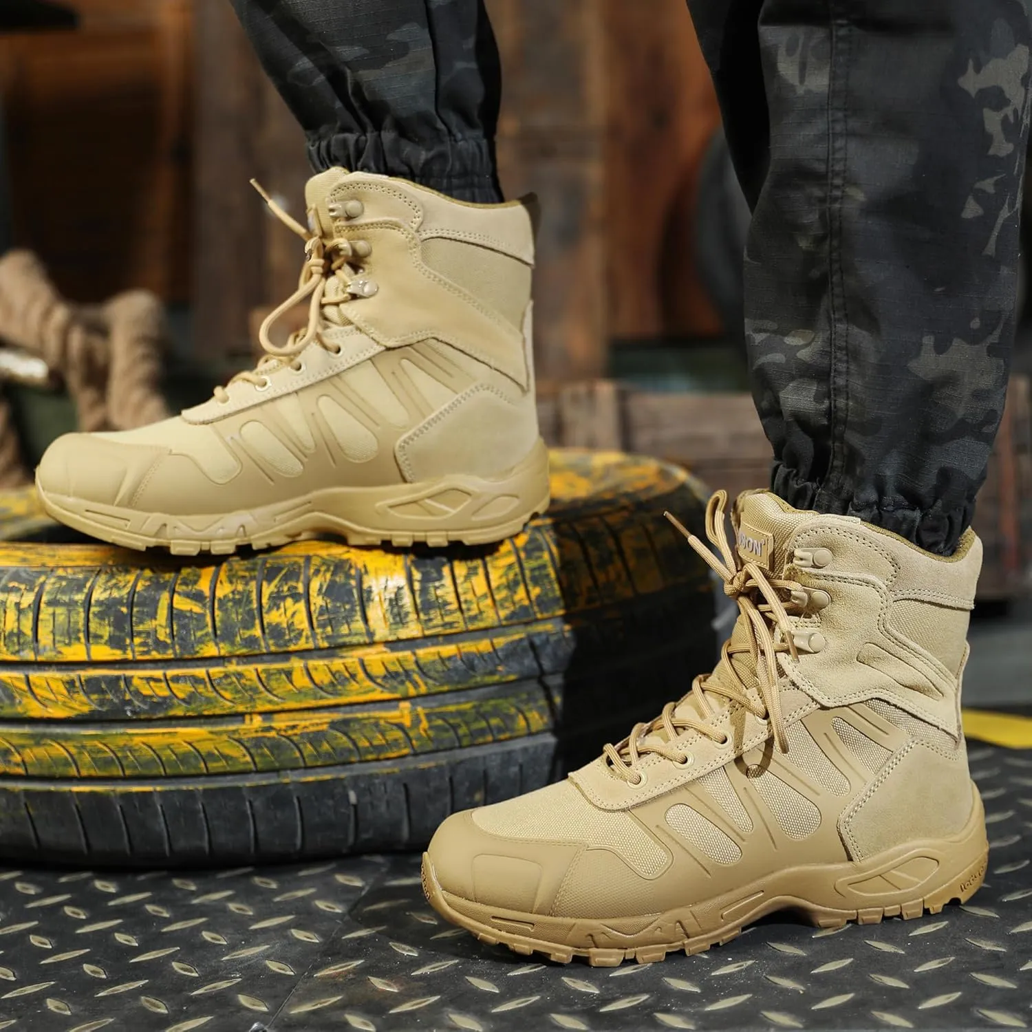 Men's Military Tactical Boots - Lightweight and Durable Work Boots for Outdoor, Combat, Jungle, Hiking, Backpacking
