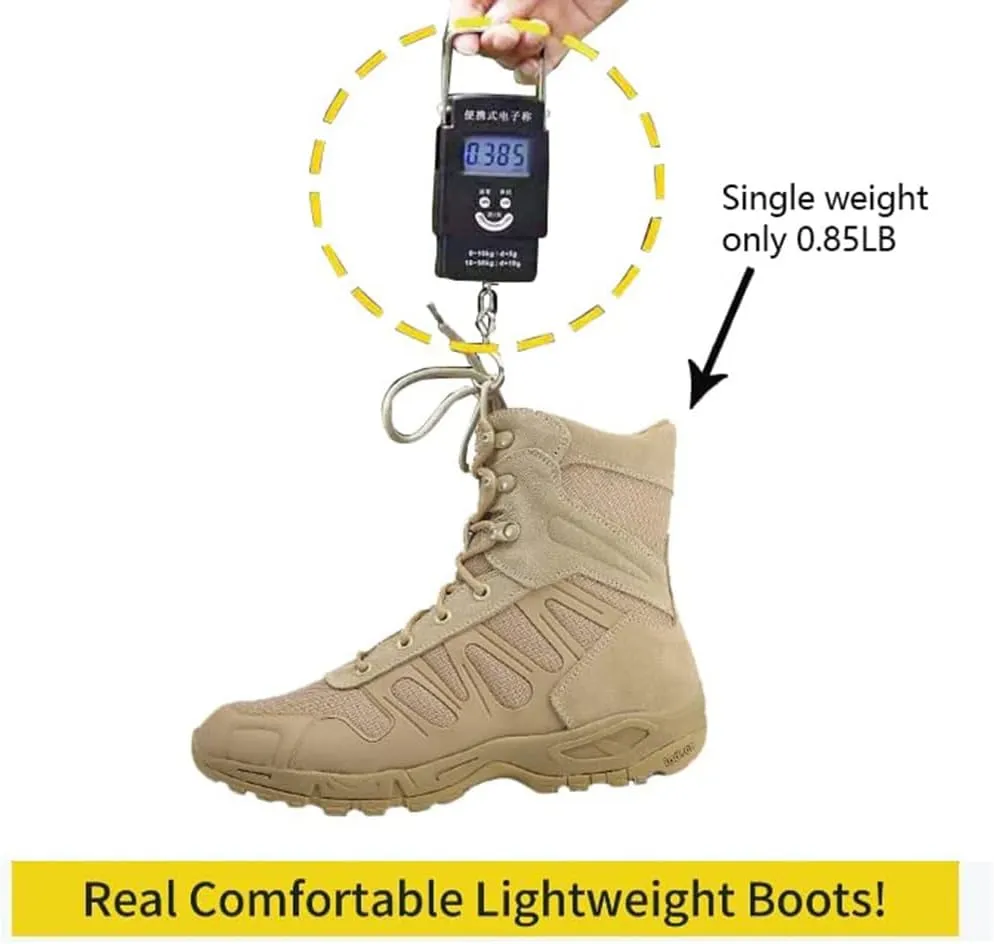 Men's Military Tactical Boots - Lightweight and Durable Work Boots for Outdoor, Combat, Jungle, Hiking, Backpacking