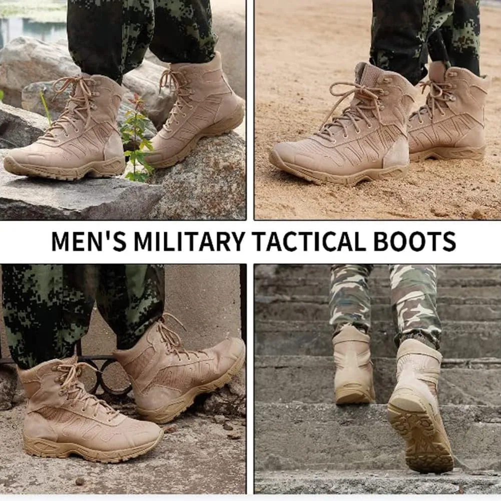 Men's Military Tactical Boots - Lightweight and Durable Work Boots for Outdoor, Combat, Jungle, Hiking, Backpacking