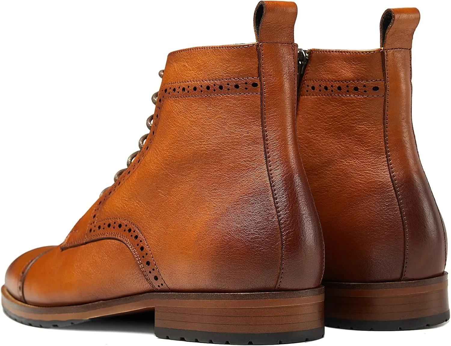 Mens motorcycle boots genuine leather combat casual Dress work boots for men