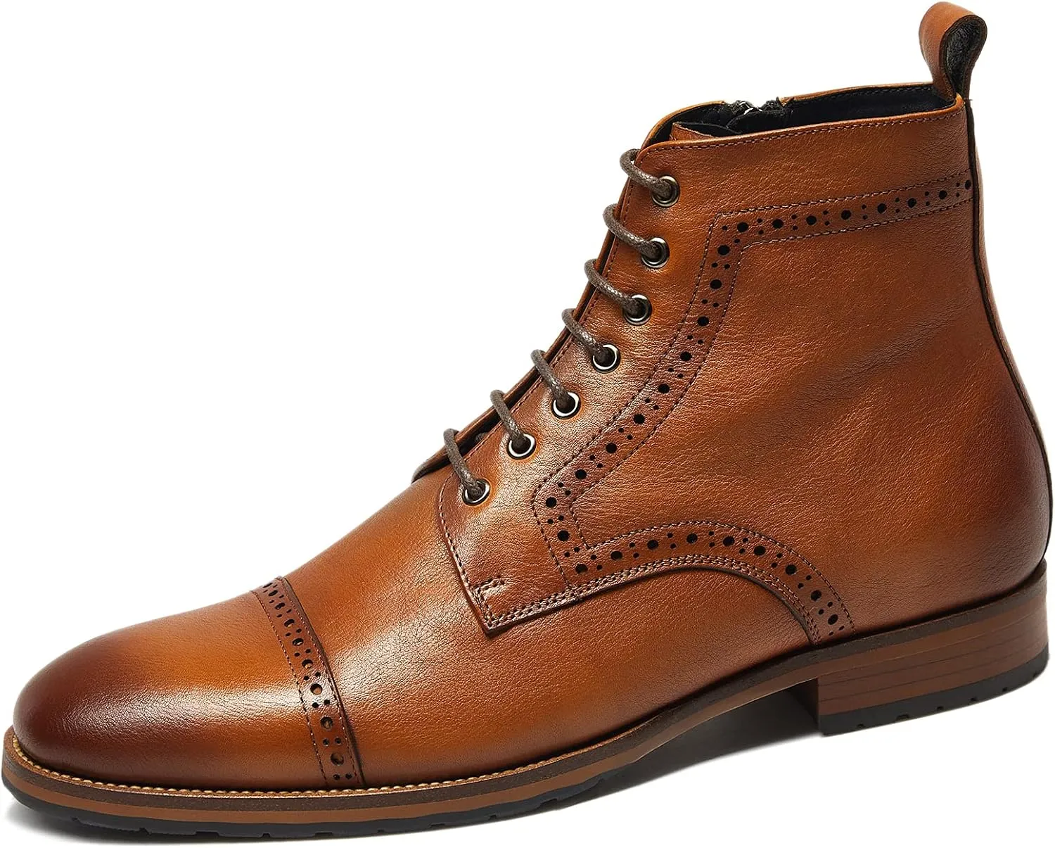 Mens motorcycle boots genuine leather combat casual Dress work boots for men