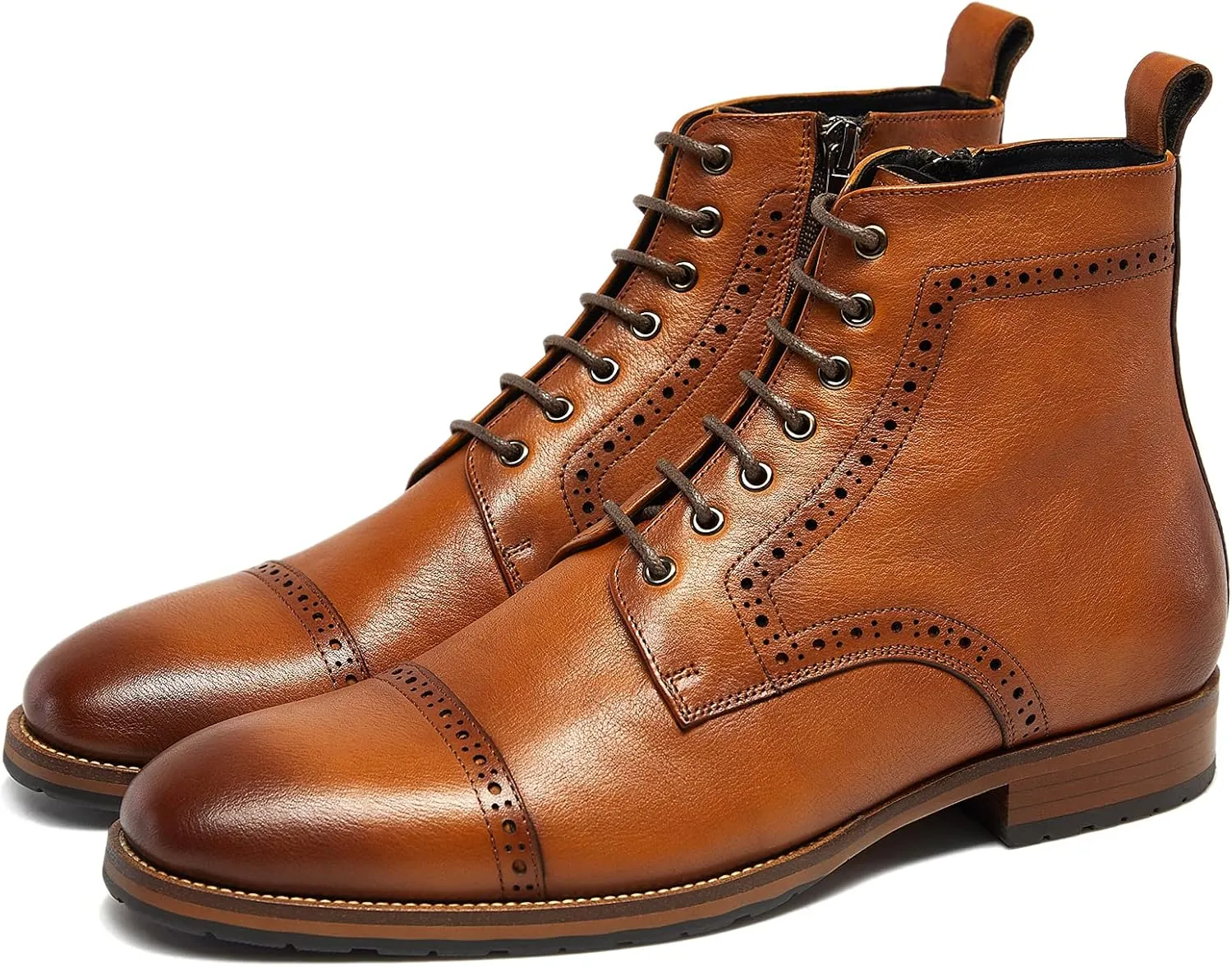 Mens motorcycle boots genuine leather combat casual Dress work boots for men