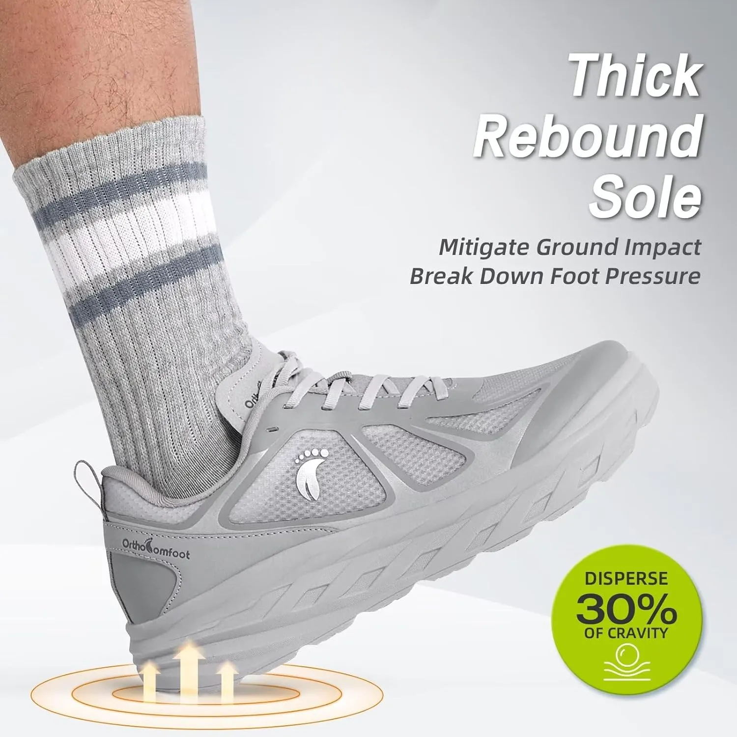 Men's Orthopedic Diabetic Wide Running Shoes: Comfortable Arch Support Plantar Fasciitis Sports Sneakers, Casual Orthotic Swollen Tennis Work Walking Shoes for Foot and Heel Pain Relief