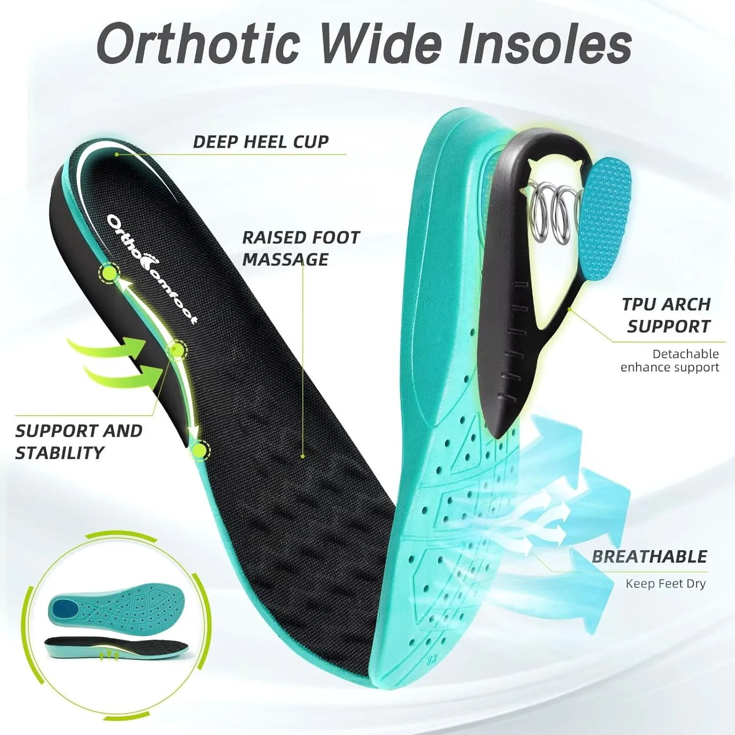 Men's Orthopedic Diabetic Wide Running Shoes: Comfortable Arch Support Plantar Fasciitis Sports Sneakers, Casual Orthotic Swollen Tennis Work Walking Shoes for Foot and Heel Pain Relief