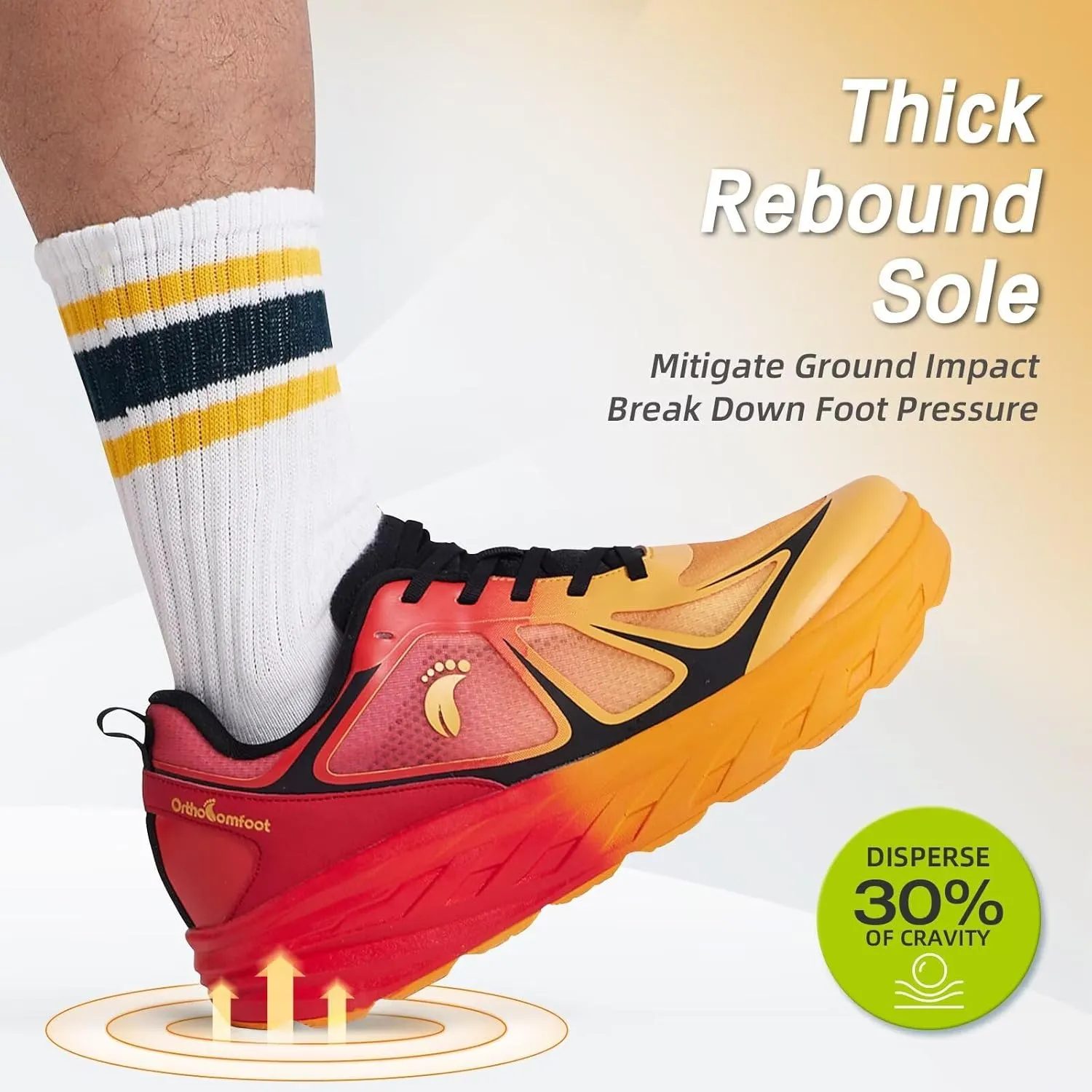 Men's Orthopedic Diabetic Wide Running Shoes: Comfortable Arch Support Plantar Fasciitis Sports Sneakers, Casual Orthotic Swollen Tennis Work Walking Shoes for Foot and Heel Pain Relief
