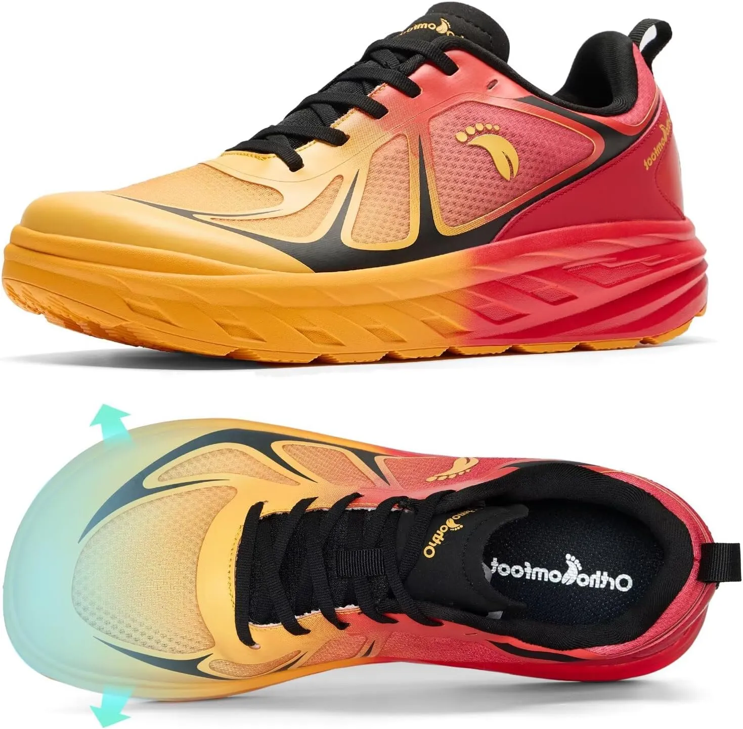 Men's Orthopedic Diabetic Wide Running Shoes: Comfortable Arch Support Plantar Fasciitis Sports Sneakers, Casual Orthotic Swollen Tennis Work Walking Shoes for Foot and Heel Pain Relief