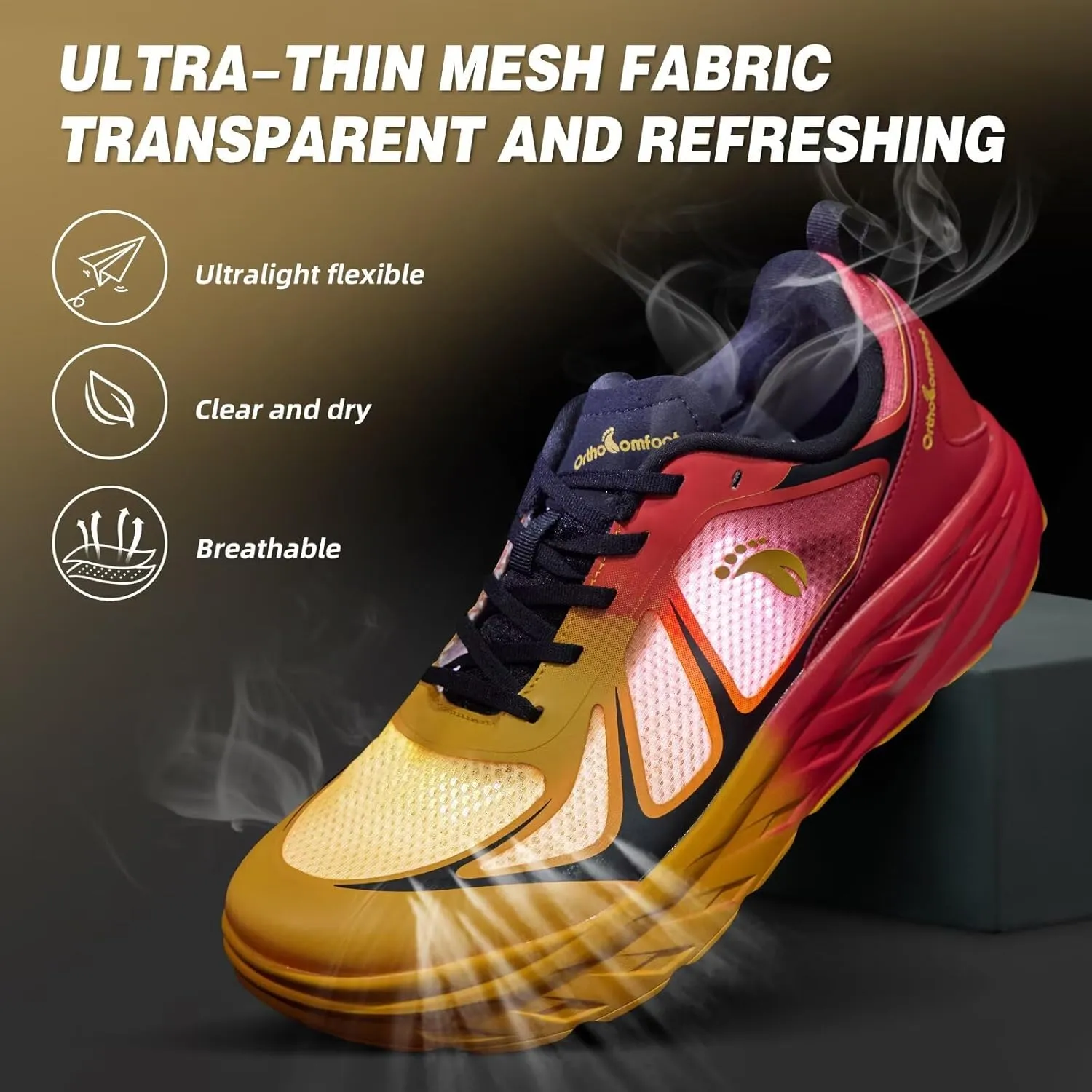 Men's Orthopedic Diabetic Wide Running Shoes: Comfortable Arch Support Plantar Fasciitis Sports Sneakers, Casual Orthotic Swollen Tennis Work Walking Shoes for Foot and Heel Pain Relief
