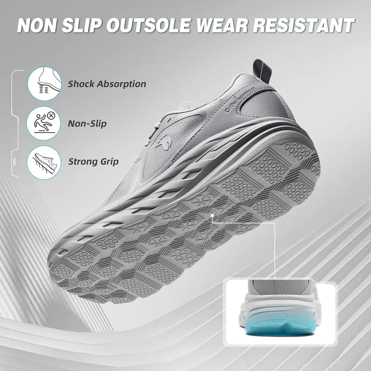 Men's Orthopedic Diabetic Wide Running Shoes: Comfortable Arch Support Plantar Fasciitis Sports Sneakers, Casual Orthotic Swollen Tennis Work Walking Shoes for Foot and Heel Pain Relief