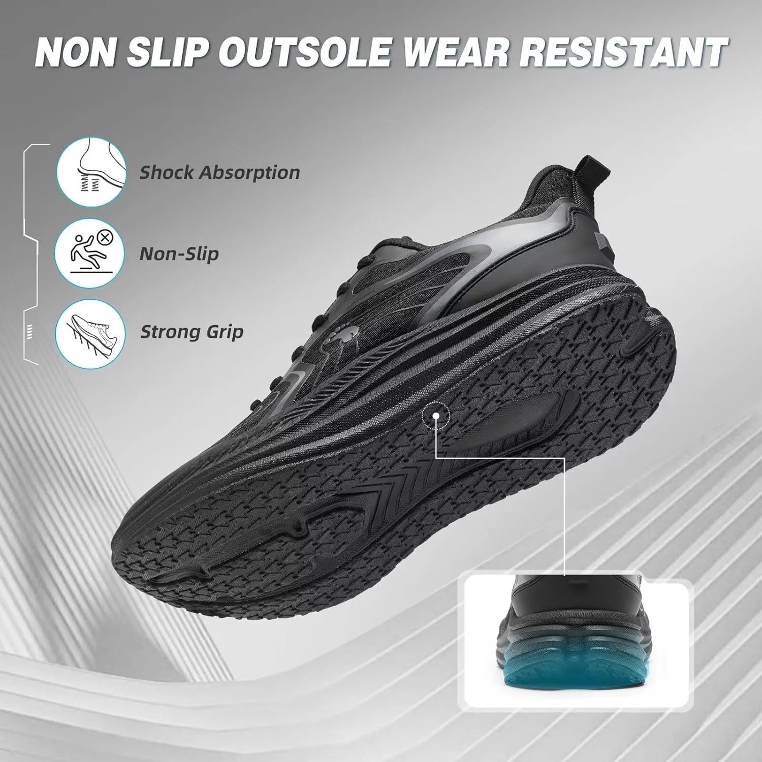 Men's Orthopedic Road Running Shoes: Comfortable Casual Plantar Fasciitis Arch Support Athletic Sports Sneakers, Orthotic High Arch Cushion Tennis Gym Work Walking Shoes for Foot Heel Pain Relief