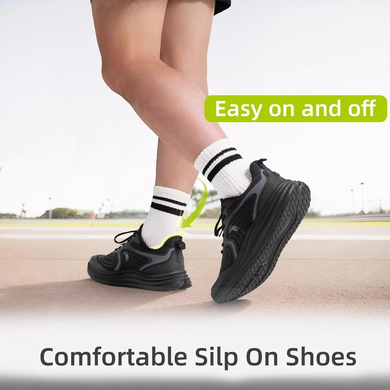 Men's Orthopedic Road Running Shoes: Comfortable Casual Plantar Fasciitis Arch Support Athletic Sports Sneakers, Orthotic High Arch Cushion Tennis Gym Work Walking Shoes for Foot Heel Pain Relief