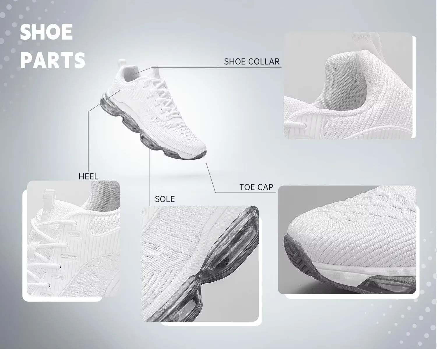 Mens Running Shoes Air Low Top Comfort Walking Lace Up Sneakers Breathable Fashion Tennis Sport Gym Fitness Cross Trainers