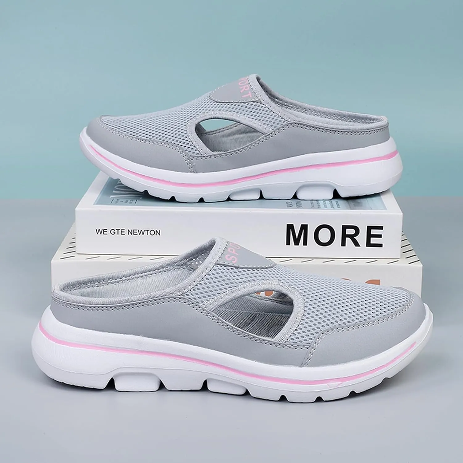 Men's Slip On Mules Womens Lightweight Open Back Shoes Comfort Walking Shoes Breathable Slippers Closed Toe Slides