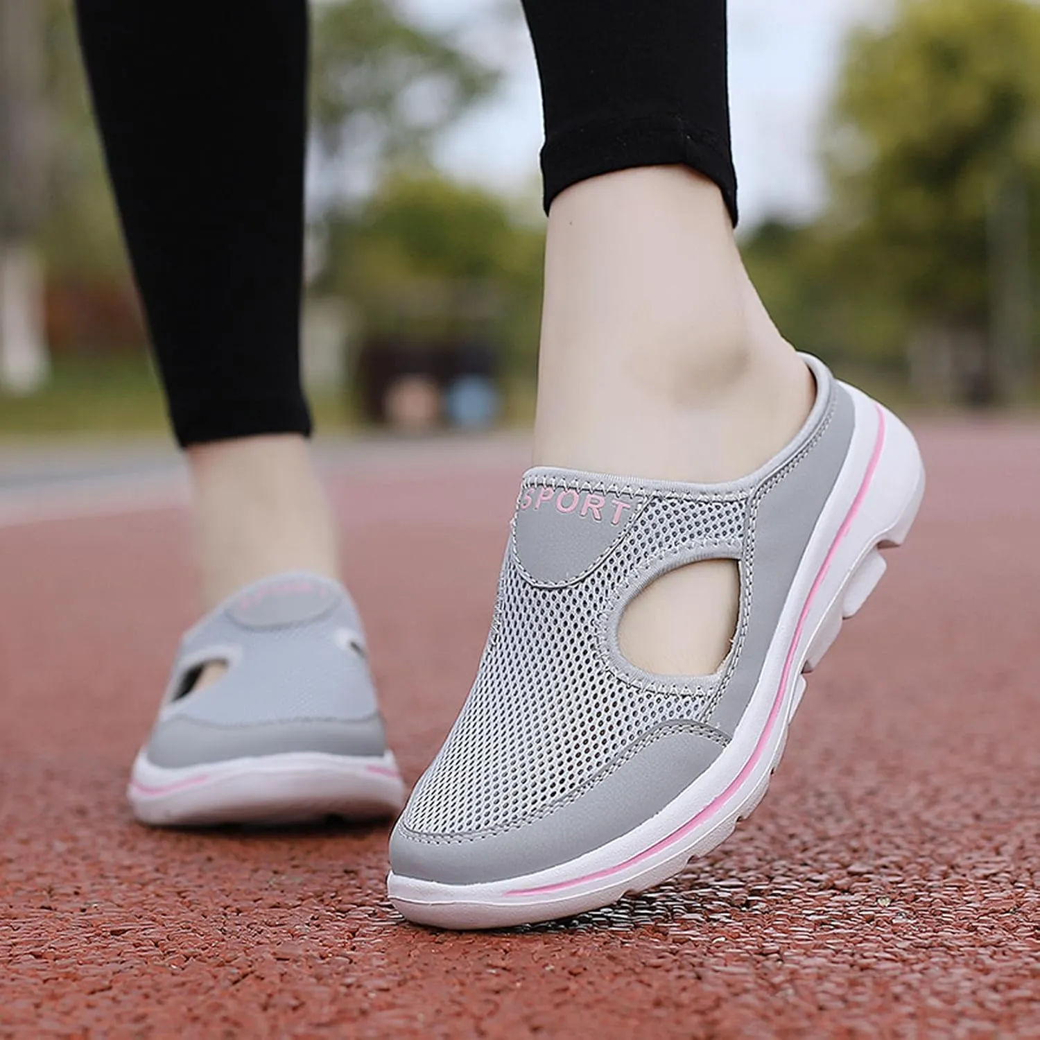 Men's Slip On Mules Womens Lightweight Open Back Shoes Comfort Walking Shoes Breathable Slippers Closed Toe Slides