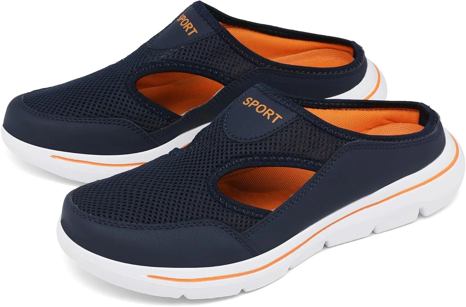 Men's Slip On Mules Womens Lightweight Open Back Shoes Comfort Walking Shoes Breathable Slippers Closed Toe Slides