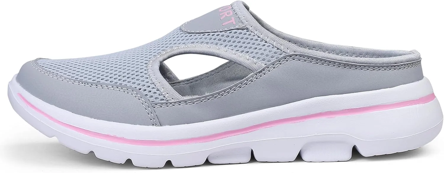 Men's Slip On Mules Womens Lightweight Open Back Shoes Comfort Walking Shoes Breathable Slippers Closed Toe Slides