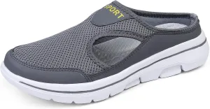 Men's Slip On Mules Womens Lightweight Open Back Shoes Comfort Walking Shoes Breathable Slippers Closed Toe Slides