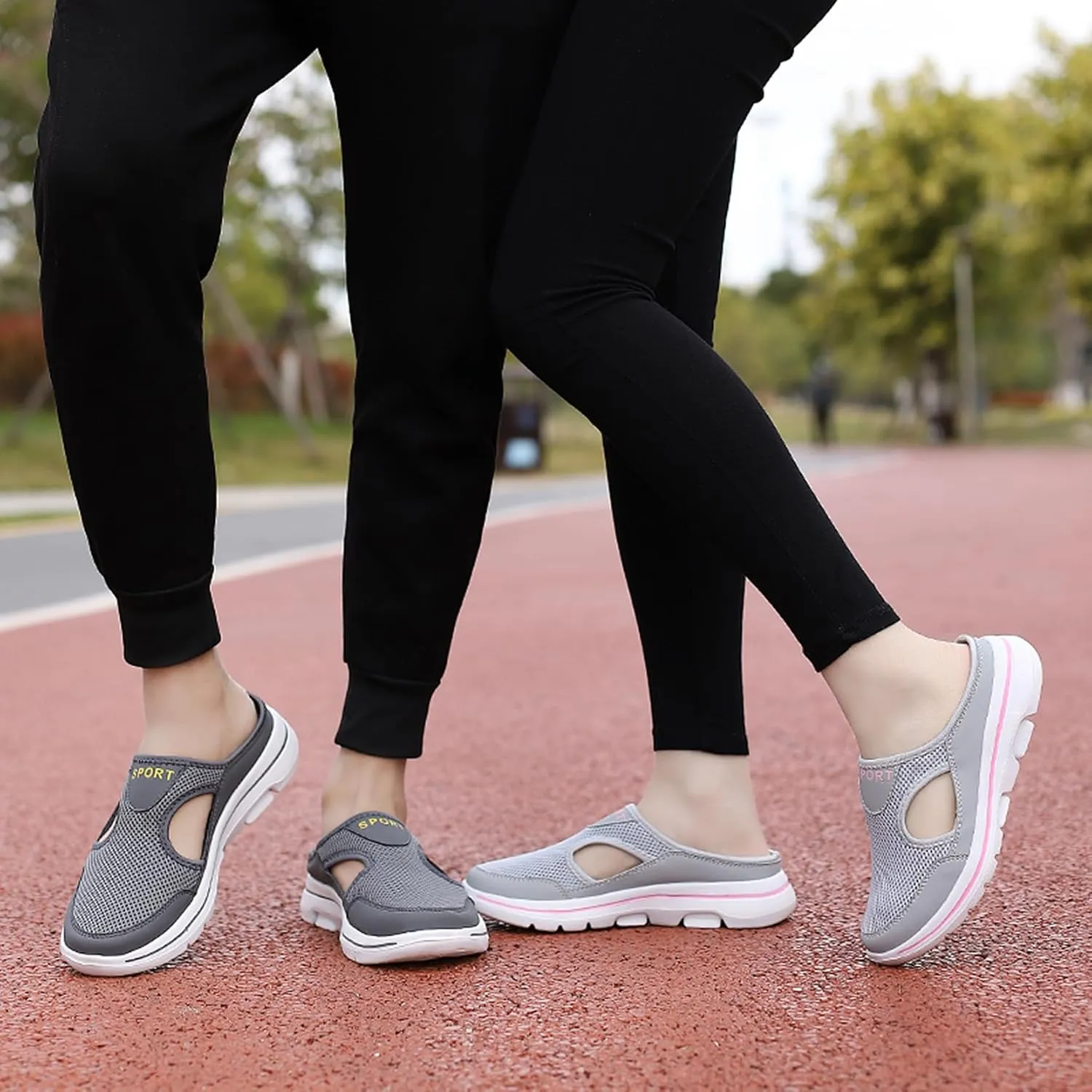 Men's Slip On Mules Womens Lightweight Open Back Shoes Comfort Walking Shoes Breathable Slippers Closed Toe Slides