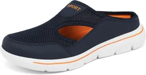 Men's Slip On Mules Womens Lightweight Open Back Shoes Comfort Walking Shoes Breathable Slippers Closed Toe Slides