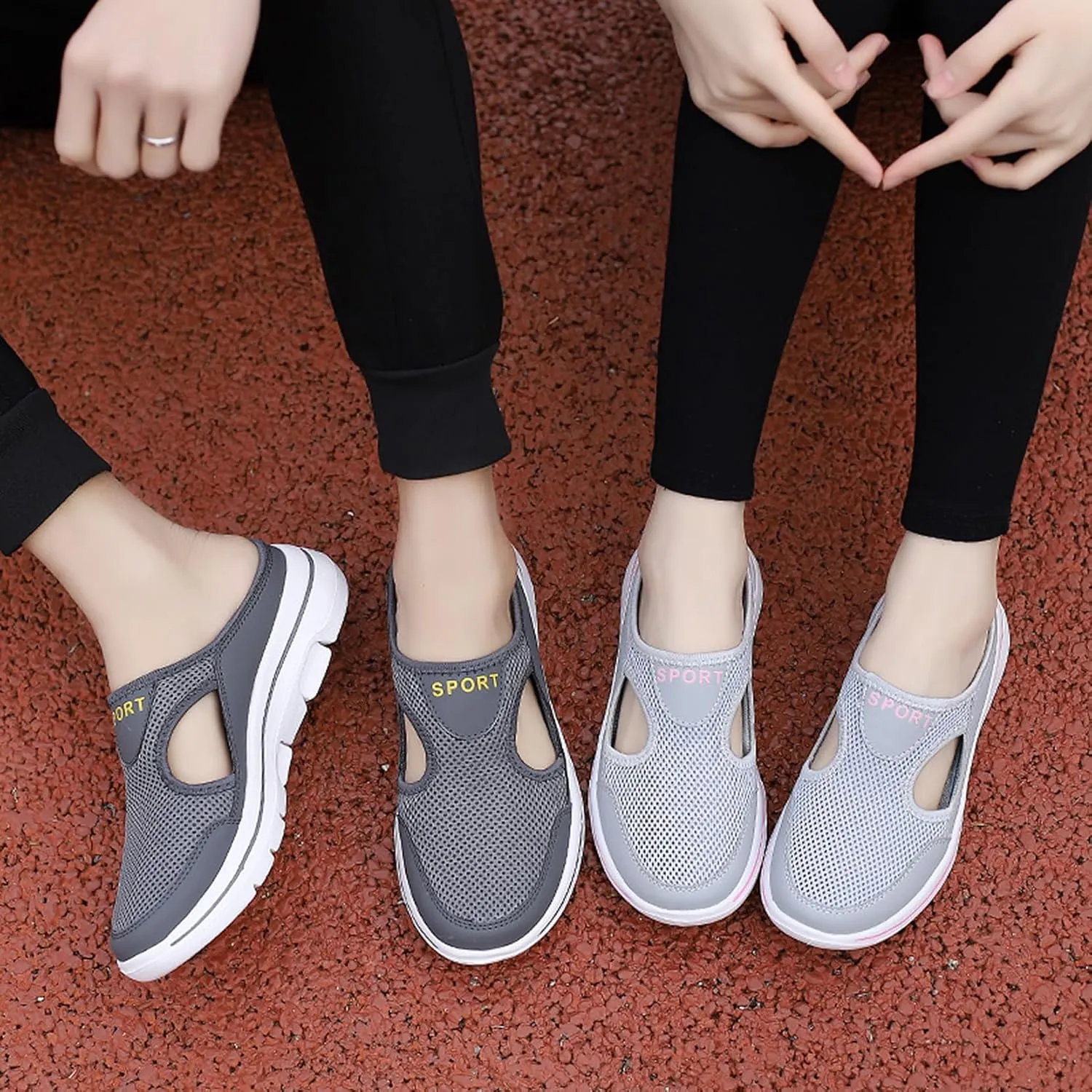 Men's Slip On Mules Womens Lightweight Open Back Shoes Comfort Walking Shoes Breathable Slippers Closed Toe Slides