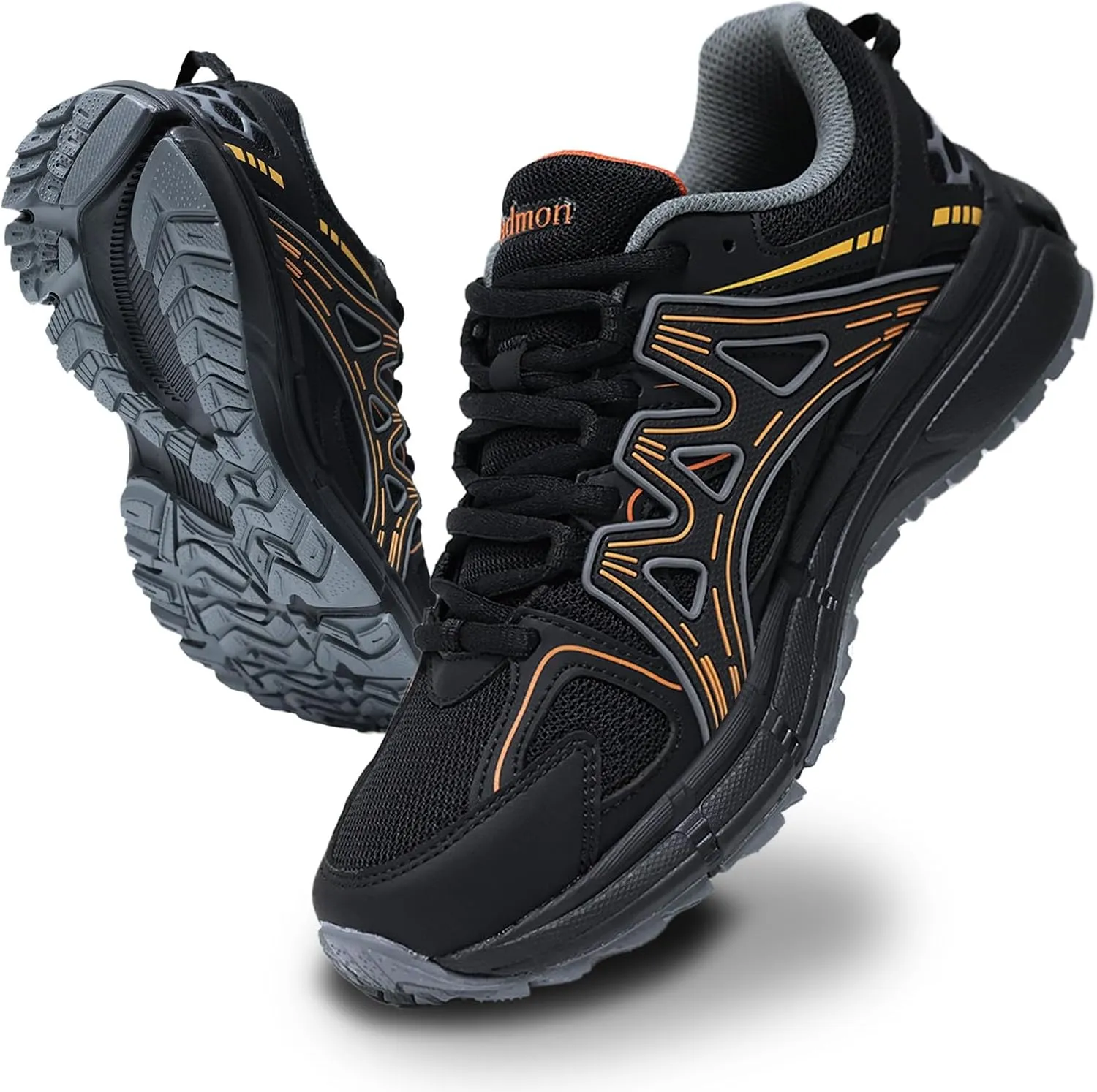 Men's Slip Resistant Trail Running Shoes - Supportive Athletic Shoes for Outdoor Fitness Walking, Road Running and Gym Training