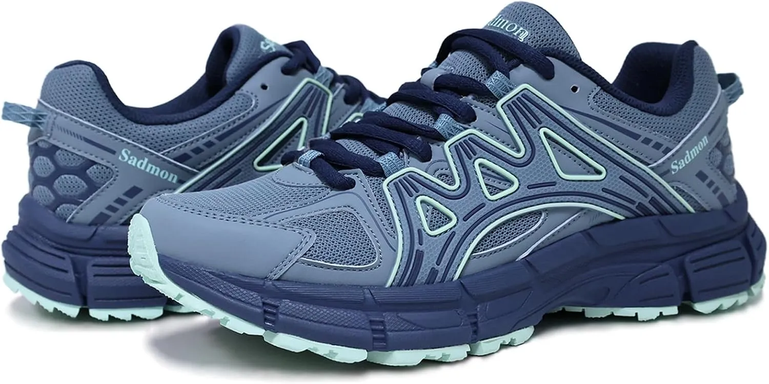 Men's Slip Resistant Trail Running Shoes - Supportive Athletic Shoes for Outdoor Fitness Walking, Road Running and Gym Training