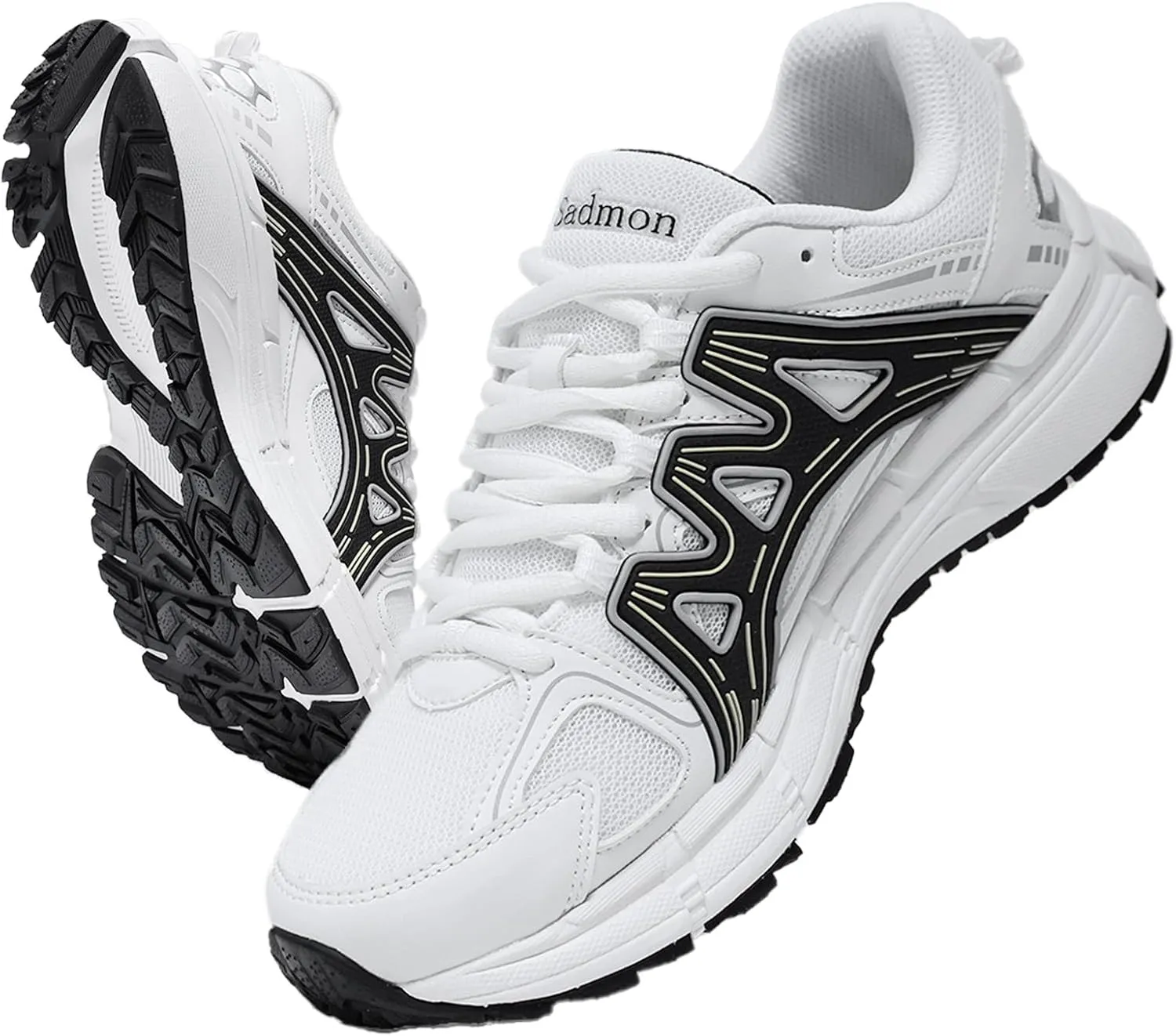 Men's Slip Resistant Trail Running Shoes - Supportive Athletic Shoes for Outdoor Fitness Walking, Road Running and Gym Training