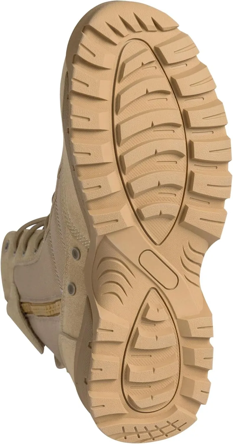 Men's Tactical Boots with Side Zipper 7 Inches Durable Suede Military Work Boots Hiking Boots