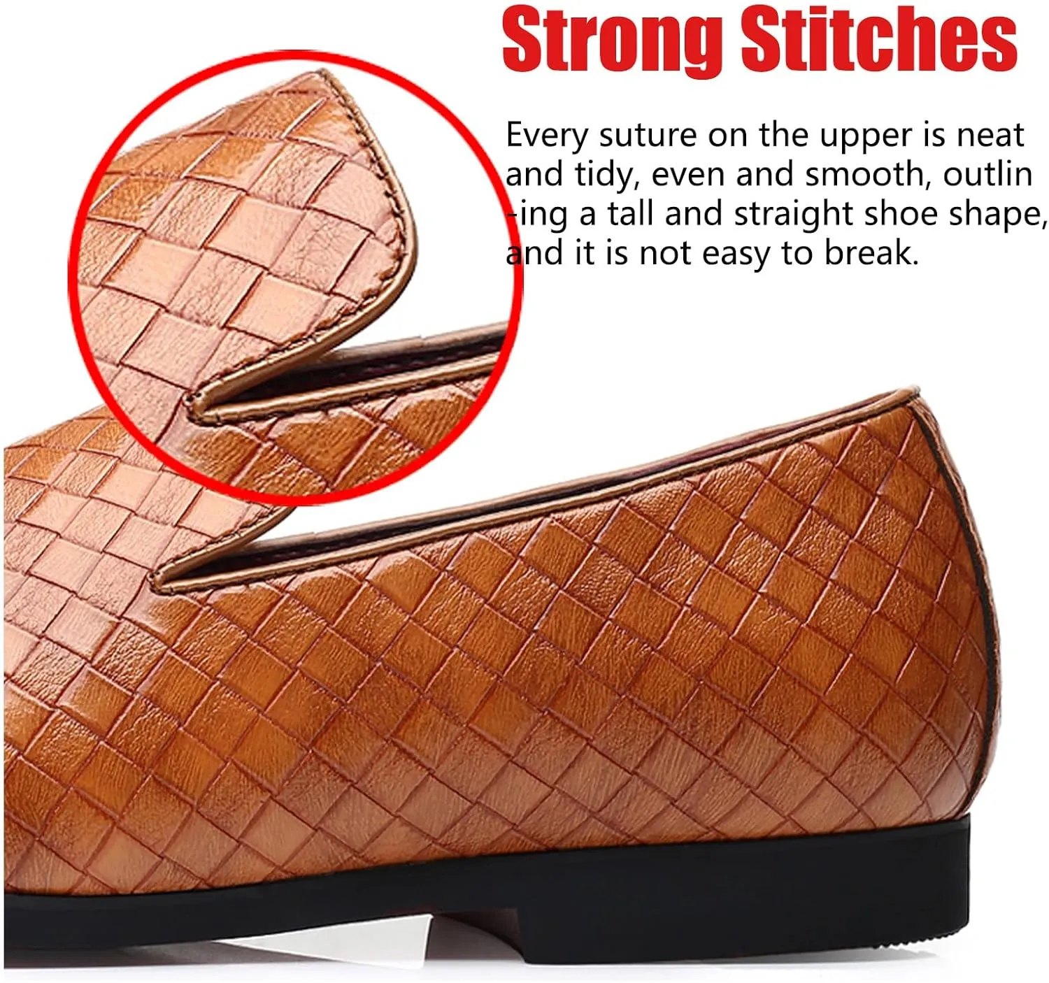 Men's Vegan Leather Smoking Loafers Slip-on Flat Casual Lightweight Driving Walking Shoes Business Dress Oxford Shoes