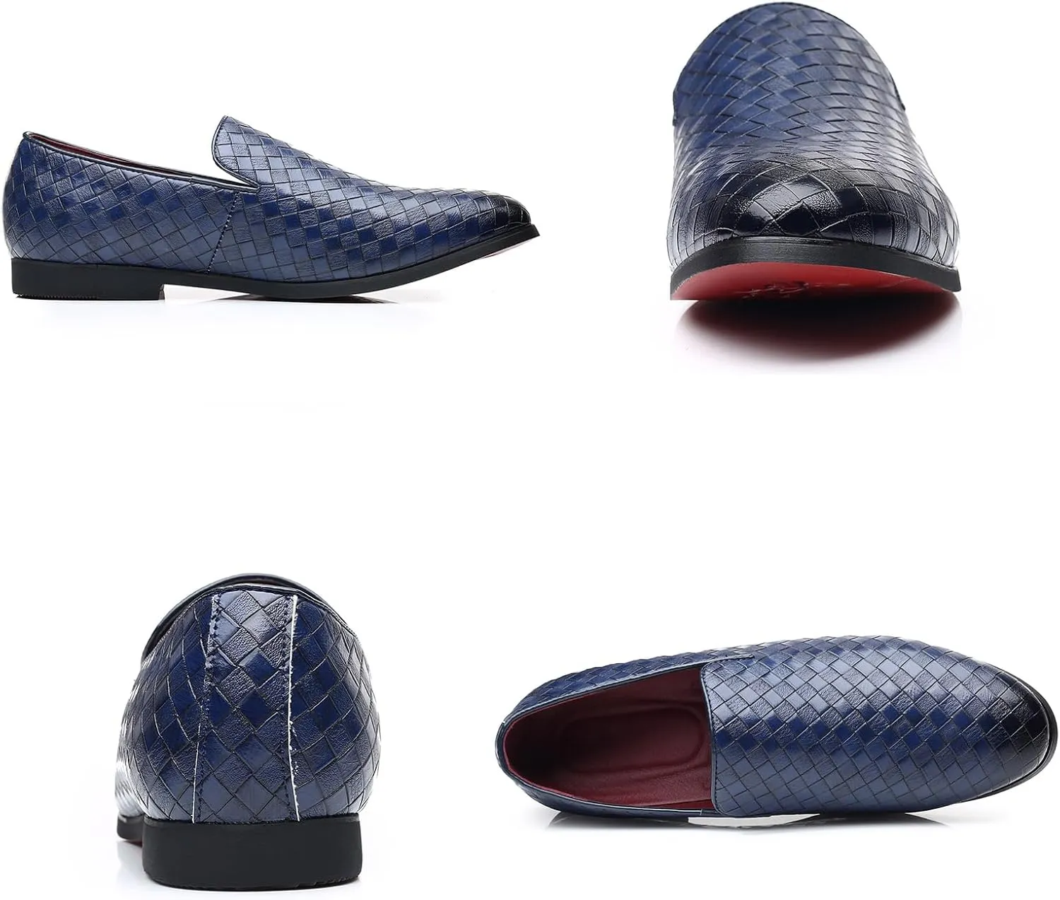 Men's Vegan Leather Smoking Loafers Slip-on Flat Casual Lightweight Driving Walking Shoes Business Dress Oxford Shoes