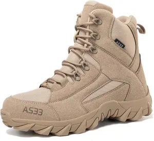 Men's Waterproof Hiking Boots Lightweight Outdoor Trekking Shoes for Men Durable Traction Hiking Footwear for Mountain Camping and Trail （Water repellent）