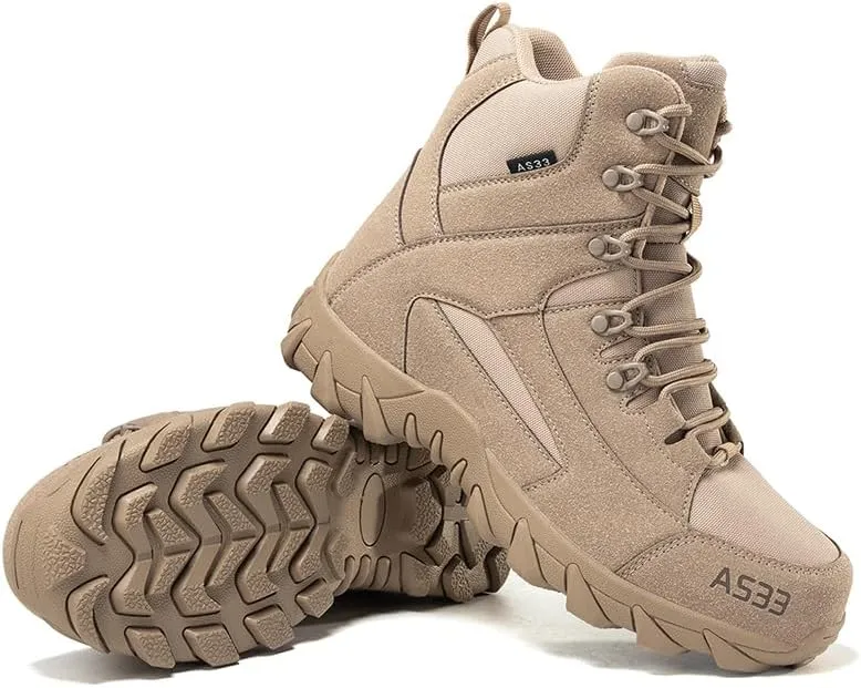 Men's Waterproof Hiking Boots Lightweight Outdoor Trekking Shoes for Men Durable Traction Hiking Footwear for Mountain Camping and Trail （Water repellent）