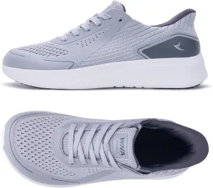 Mens Wide Toe Walking Shoes | Zero Drop Minimalist Tennis Sneakers for Men | Slip On Arch Support Orthotic Shoes for Plantar Fasciitis