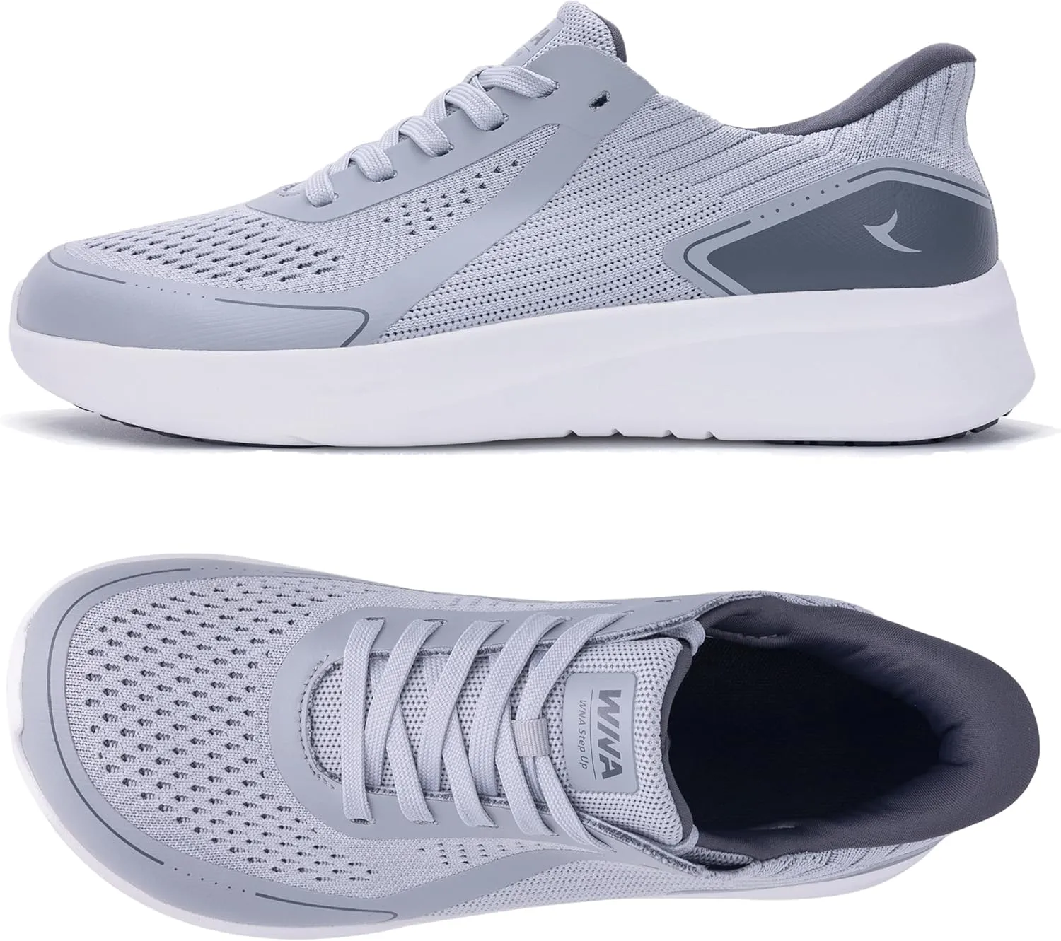 Mens Wide Toe Walking Shoes | Zero Drop Minimalist Tennis Sneakers for Men | Slip On Arch Support Orthotic Shoes for Plantar Fasciitis