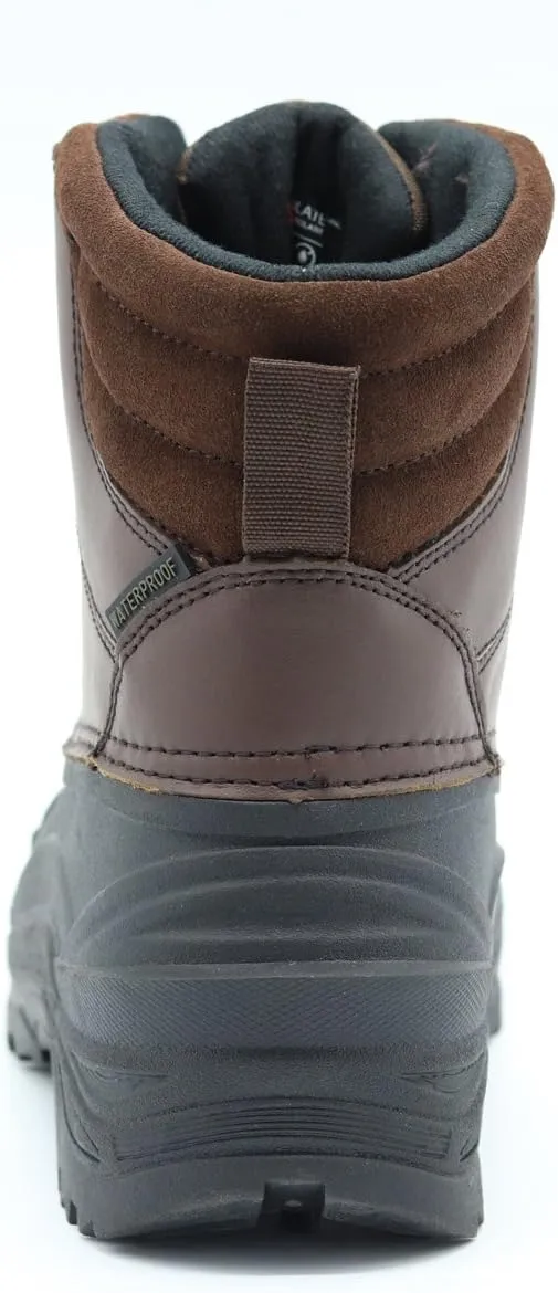 Men's Winter Snow Boots Waterproof Non-Slip Insulated Warm Safe and Durable Outdoor Ski Classic Suede, Non-Slip Rubber Outsole, Cushioned EVA Insoles，Mid-Calf Height Boots