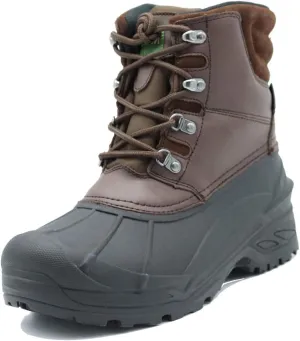 Men's Winter Snow Boots Waterproof Non-Slip Insulated Warm Safe and Durable Outdoor Ski Classic Suede, Non-Slip Rubber Outsole, Cushioned EVA Insoles，Mid-Calf Height Boots