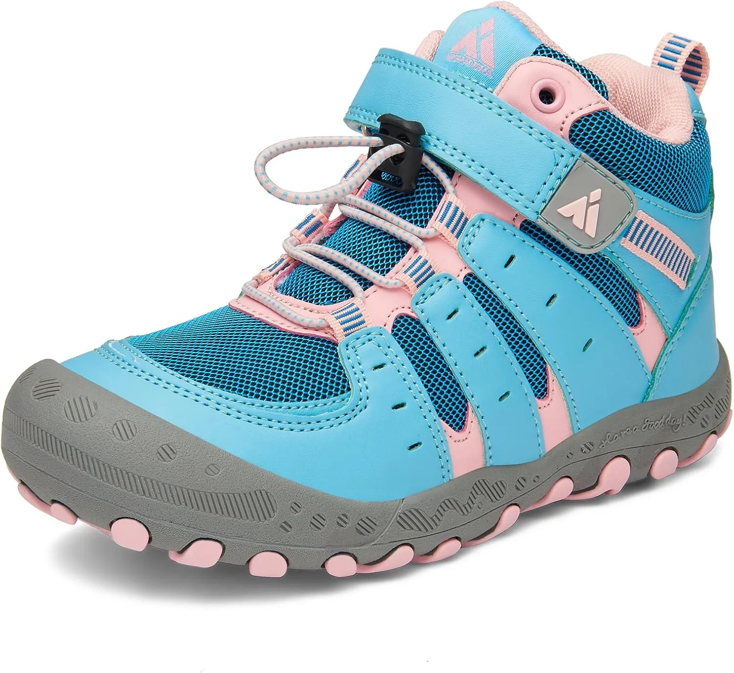 Mishansha Unisex-Child Outdoor Ankle Hiking Boots Boys Girls Trekking Walking Shoes with Hook and Loop
