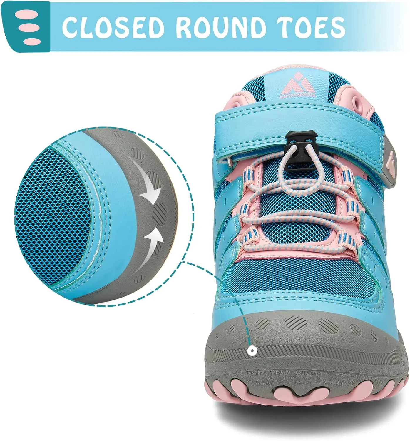 Mishansha Unisex-Child Outdoor Ankle Hiking Boots Boys Girls Trekking Walking Shoes with Hook and Loop