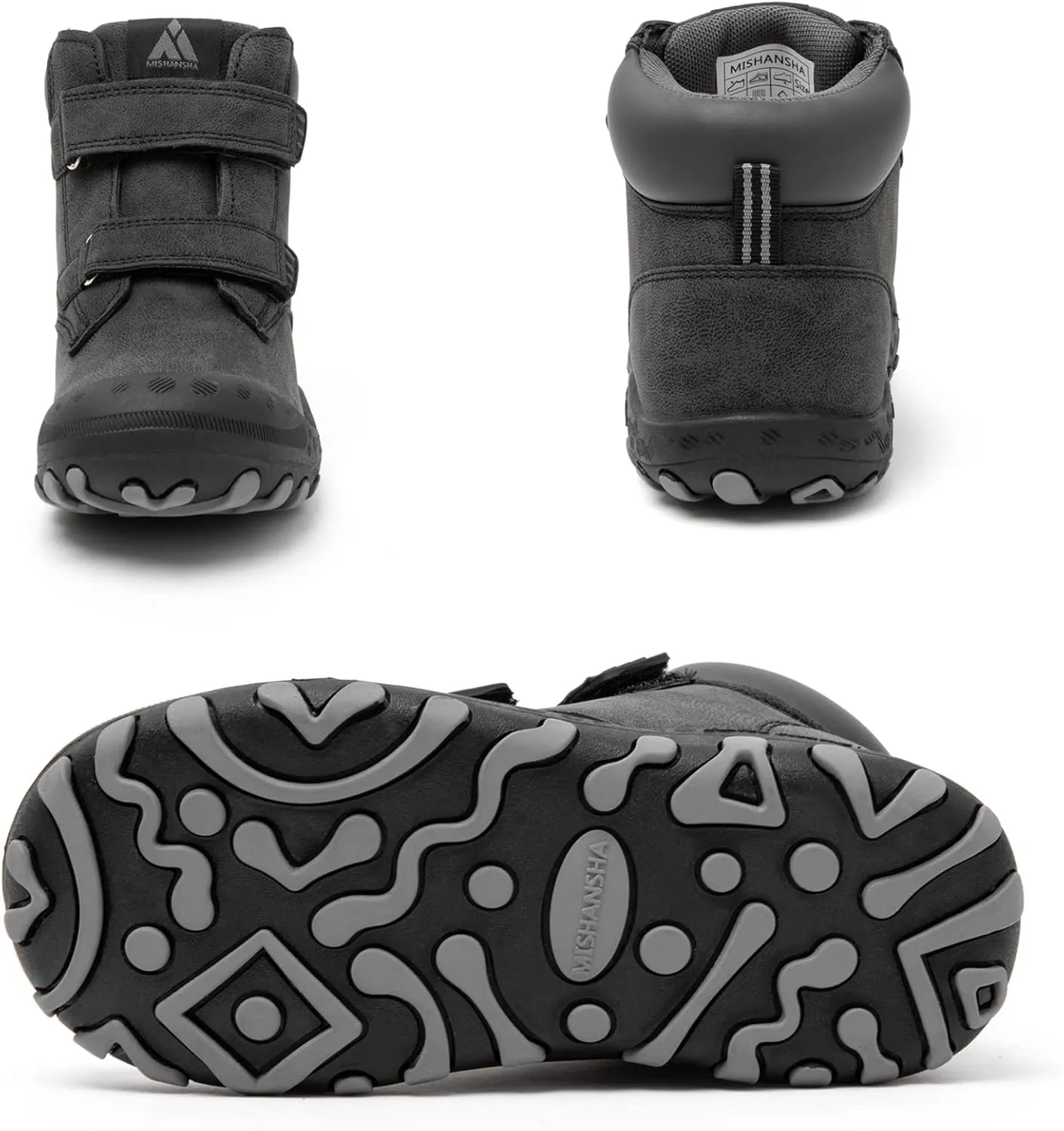 Mishansha Unisex-Child Outdoor Ankle Hiking Boots Boys Girls Trekking Walking Shoes with Hook and Loop