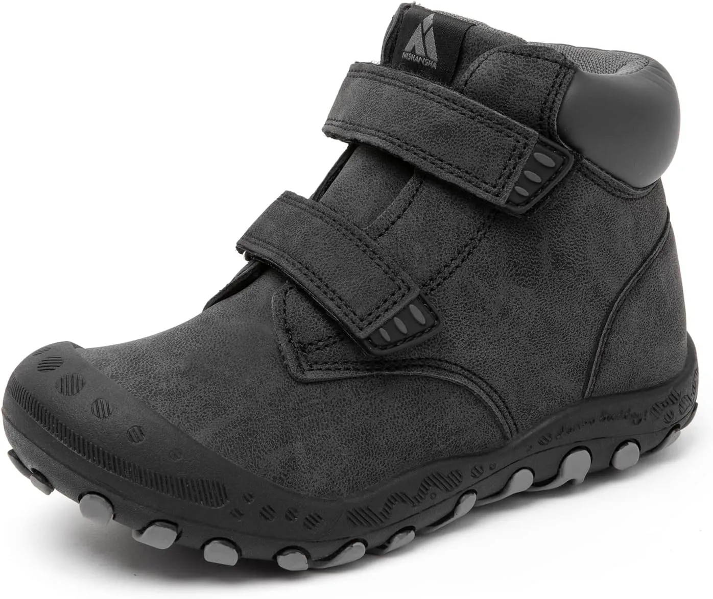 Mishansha Unisex-Child Outdoor Ankle Hiking Boots Boys Girls Trekking Walking Shoes with Hook and Loop
