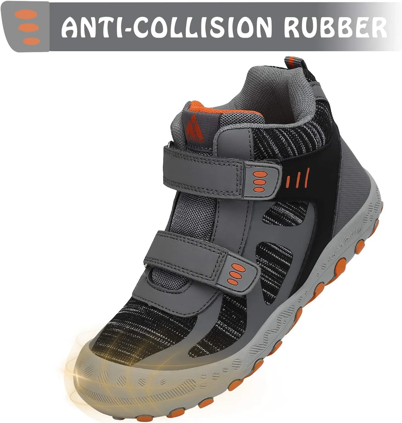 Mishansha Unisex-Child Outdoor Ankle Hiking Boots Boys Girls Trekking Walking Shoes with Hook and Loop
