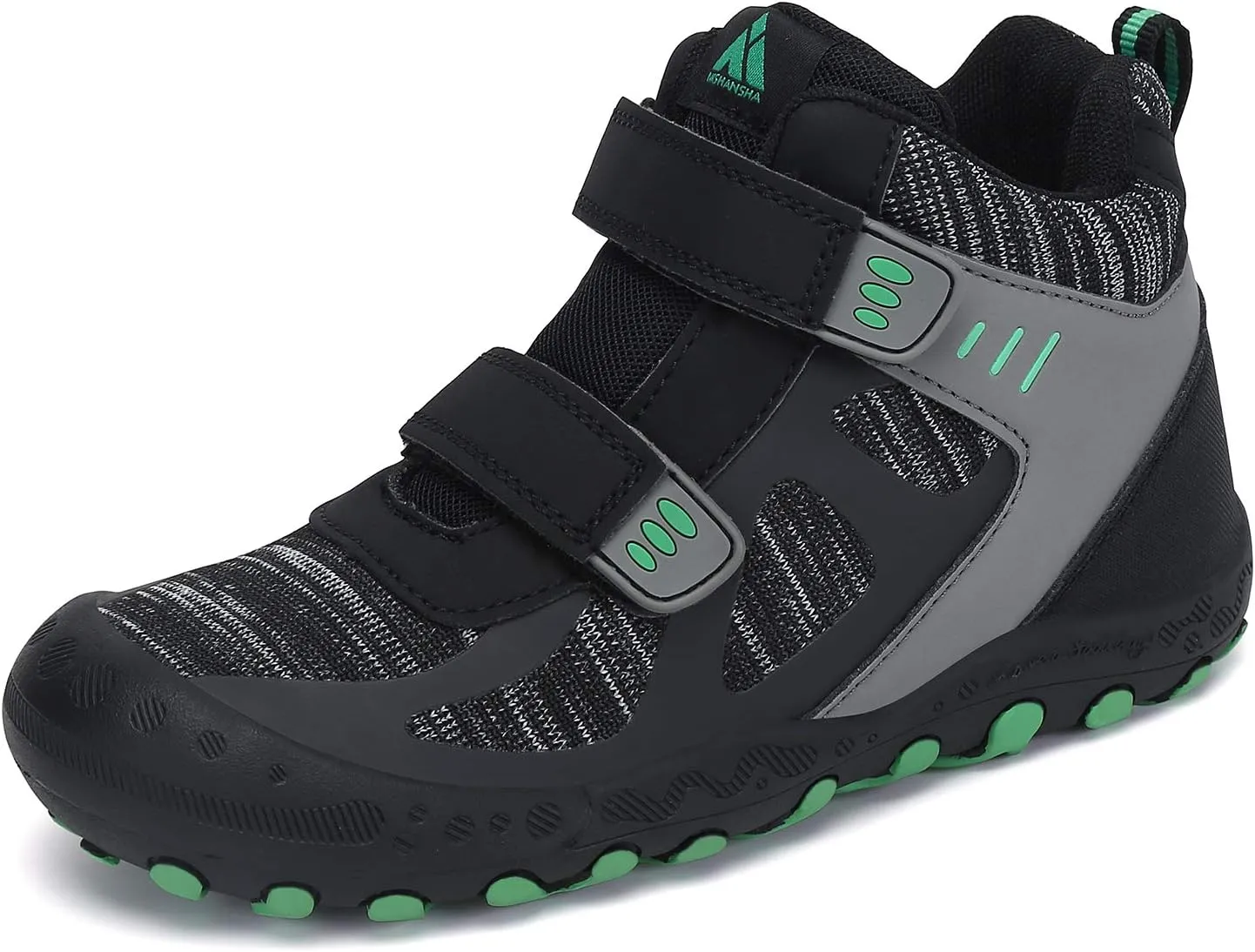 Mishansha Unisex-Child Outdoor Ankle Hiking Boots Boys Girls Trekking Walking Shoes with Hook and Loop