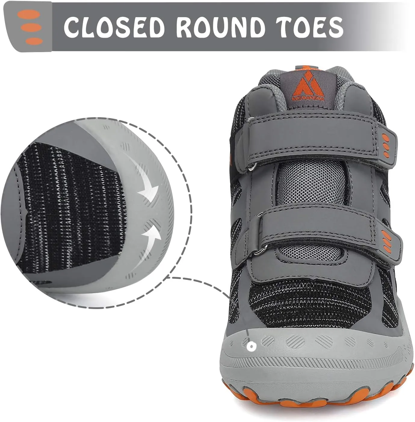 Mishansha Unisex-Child Outdoor Ankle Hiking Boots Boys Girls Trekking Walking Shoes with Hook and Loop