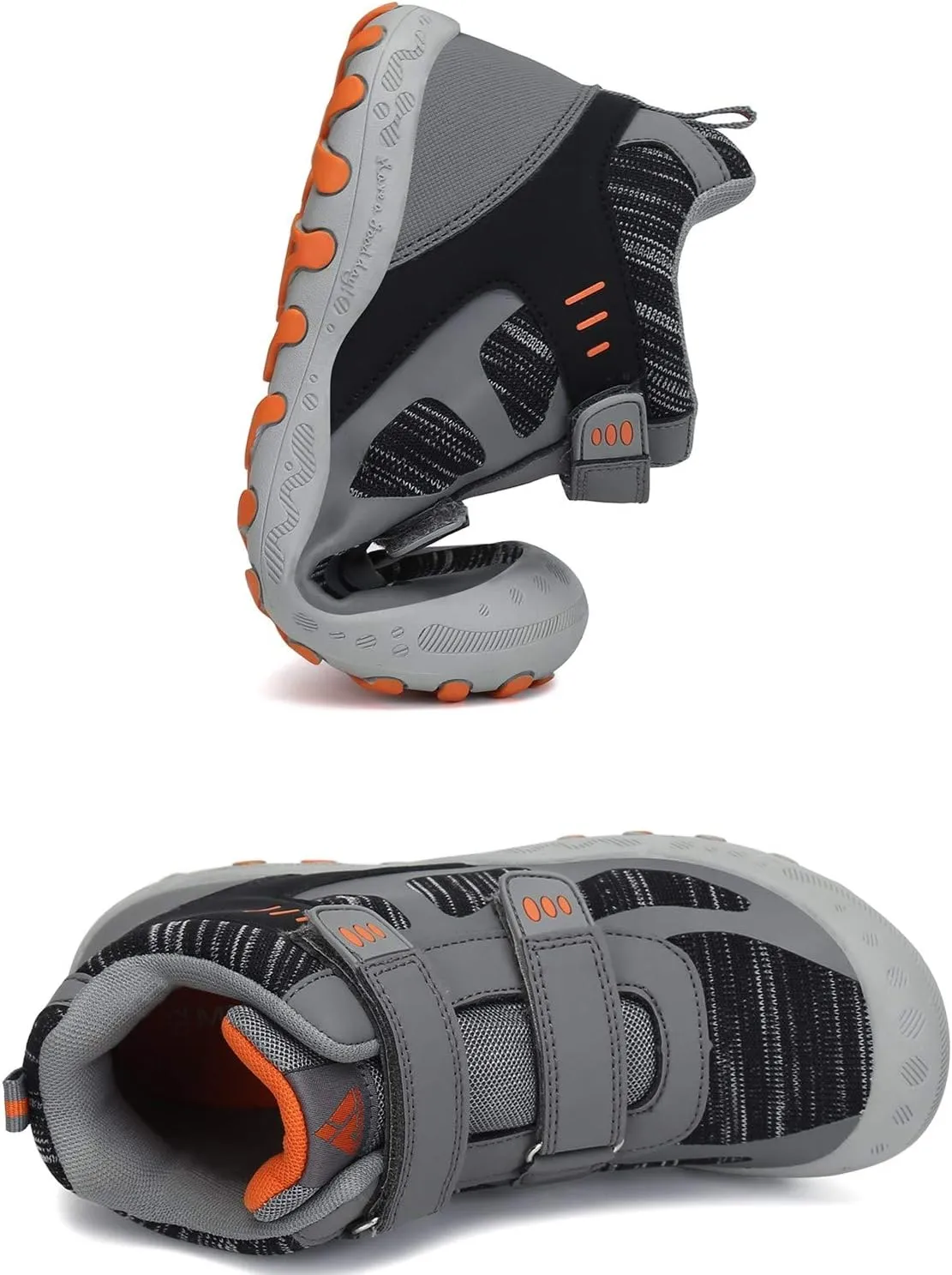 Mishansha Unisex-Child Outdoor Ankle Hiking Boots Boys Girls Trekking Walking Shoes with Hook and Loop