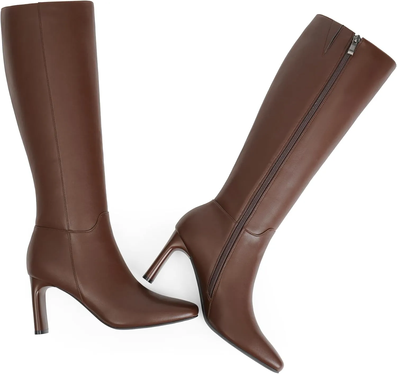 Modatope Knee High Boots for Women Square Toe Chunky Heel Long Tall Fall Boots for Women