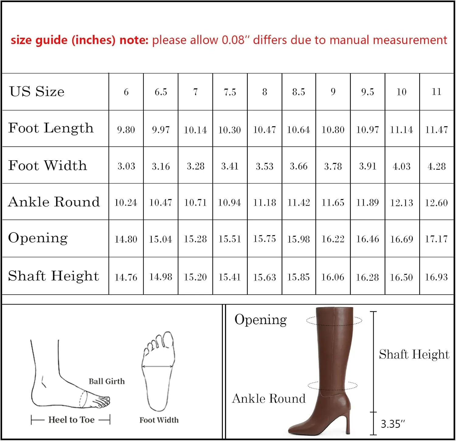 Modatope Knee High Boots for Women Square Toe Chunky Heel Long Tall Fall Boots for Women