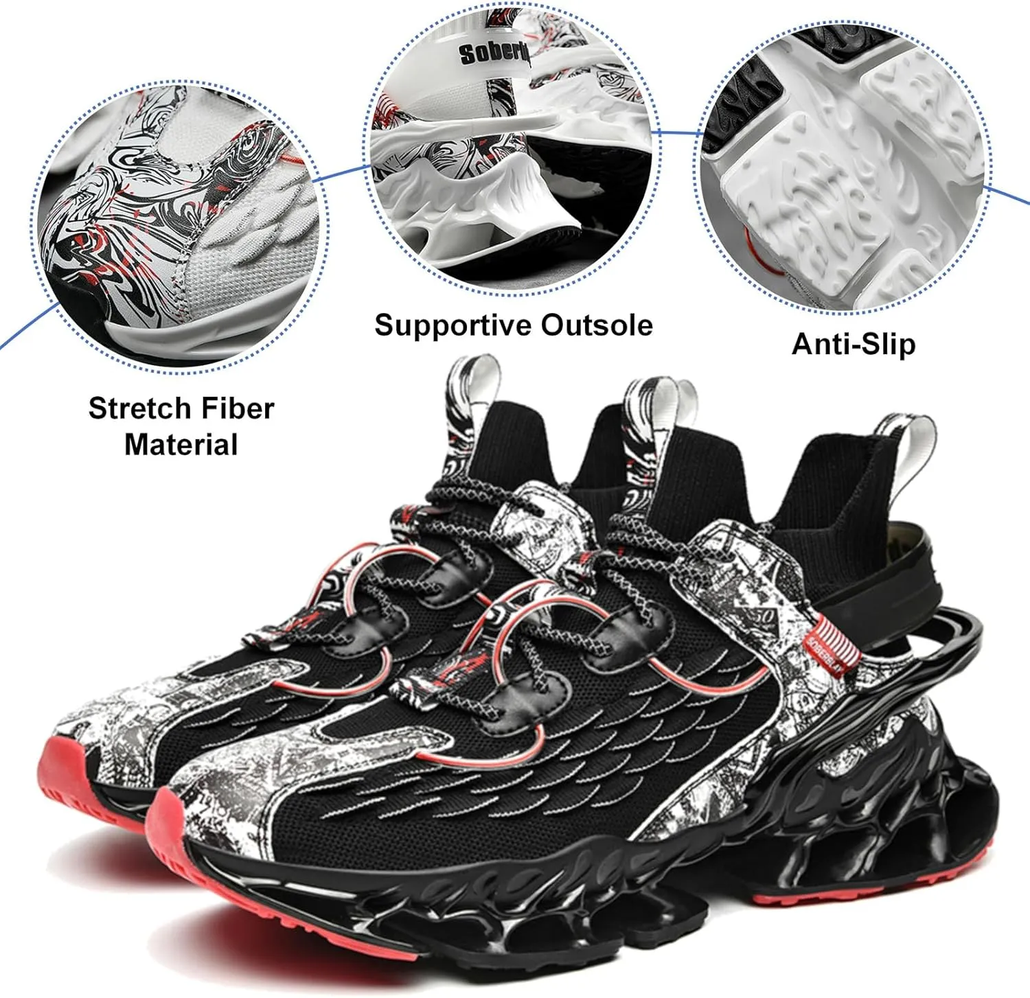 Moodeng Men's Waking Shoes Sport Running Shoes Supportive Outdoor Fashion Sneakers