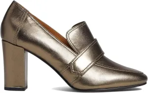 MOOMMO Women's Chunky Block Heel Pumps Round Closed Toe Slip On Oxford Loafers Shoes High Heels Snake Skin Work Pump Suede Loafer for Office Ladies Classic Formal Business Professional 4-13 M US
